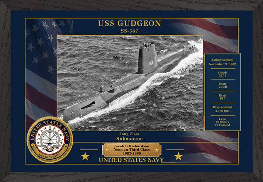 USS Gudgeon SS-567 Framed Patriotic Photo