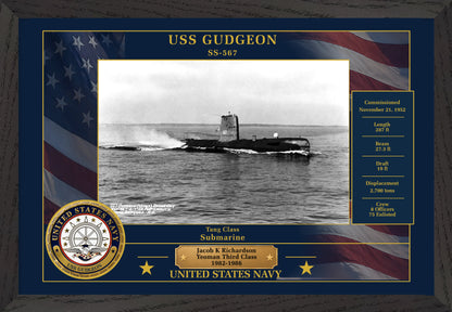USS Gudgeon SS-567 Framed Patriotic Photo