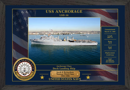 USS Anchorage LSD-36 Framed Patriotic Photo