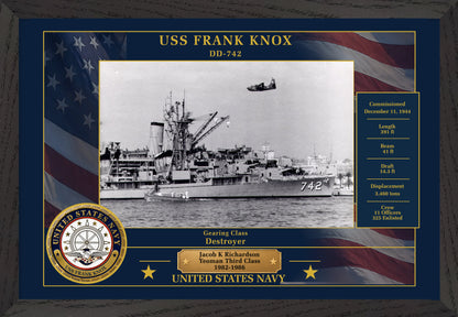 USS Frank Knox DD-742 Framed Patriotic Photo