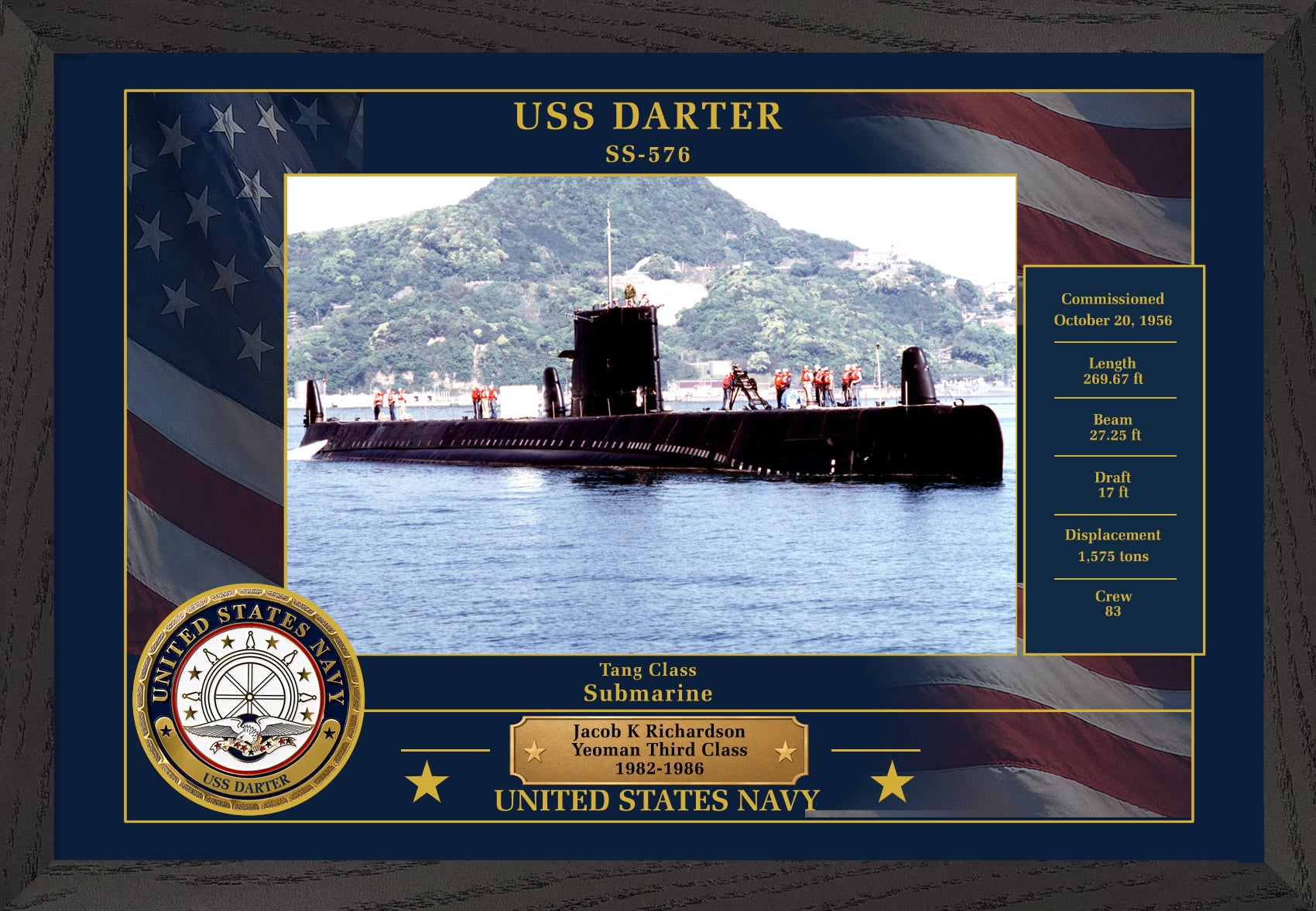 USS Darter SS-576 Framed Patriotic Photo