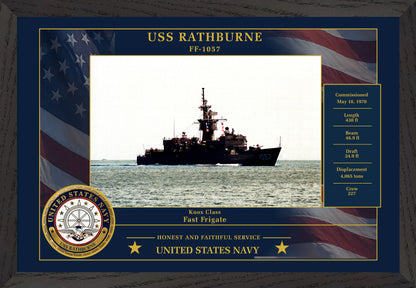 USS Rathburne FF-1057 Framed Patriotic Photo