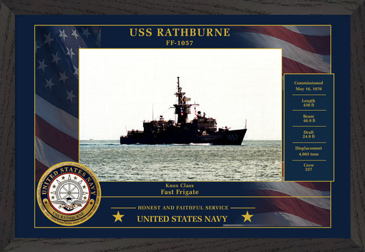 USS Rathburne FF-1057 Framed Patriotic Photo