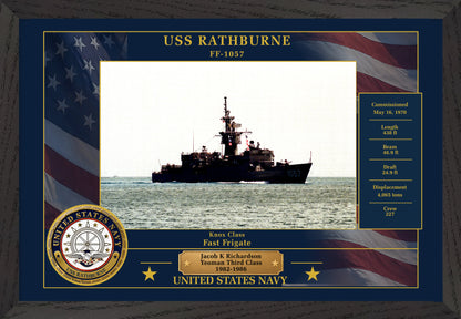 USS Rathburne FF-1057 Framed Patriotic Photo