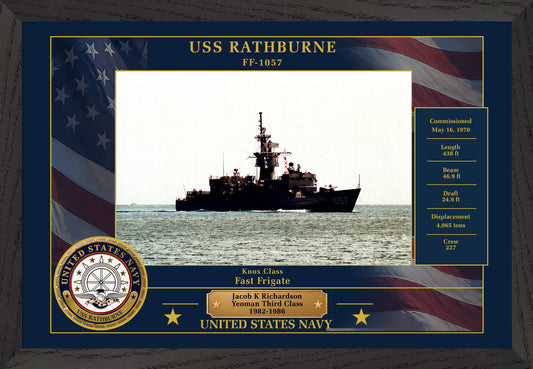 USS Rathburne FF-1057 Framed Patriotic Photo
