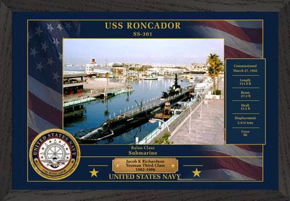 USS Roncador SS-301 Framed Patriotic Photo