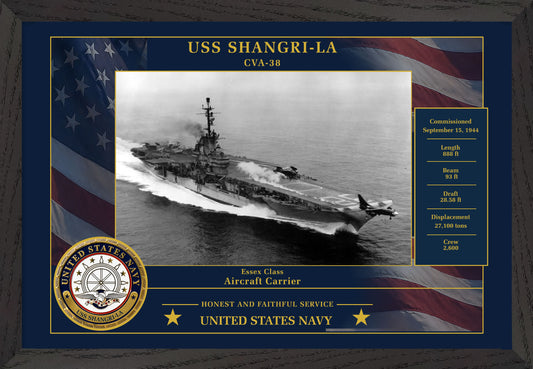 USS Shangri La CVA-38 Framed Patriotic Photo