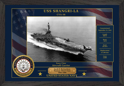 USS Shangri La CVA-38 Framed Patriotic Photo