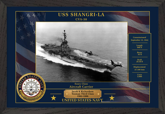 USS Shangri La CVA-38 Framed Patriotic Photo