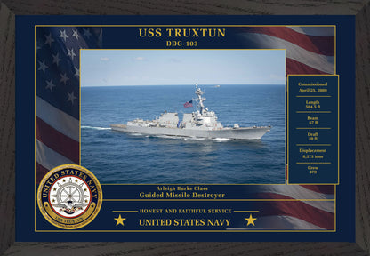 USS Truxtun DDG-103 Framed Patriotic Photo