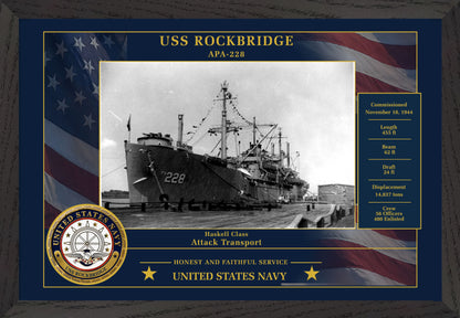 USS Rockbridge APA-228 Framed Patriotic Photo
