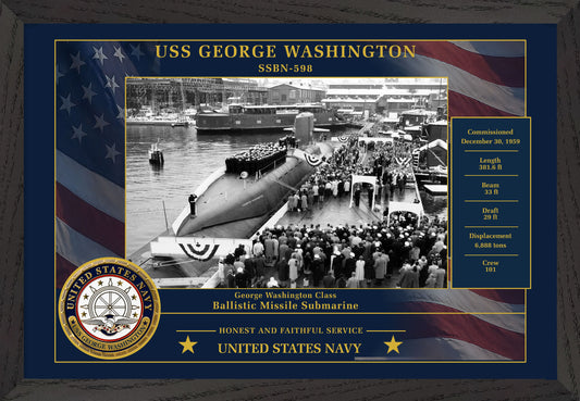 USS George Washington SSBN-598 Framed Patriotic Photo