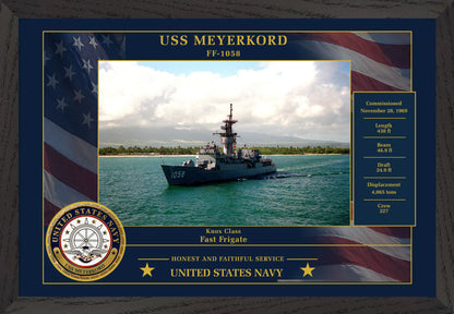 USS Meyerkord FF-1058 Framed Patriotic Photo