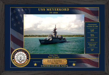 USS Meyerkord FF-1058 Framed Patriotic Photo