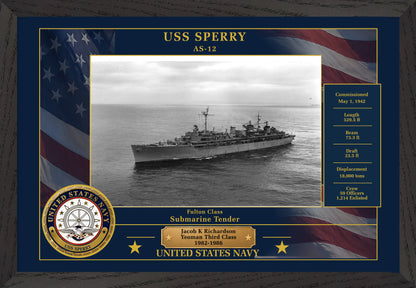 USS Sperry AS-12 Framed Patriotic Photo
