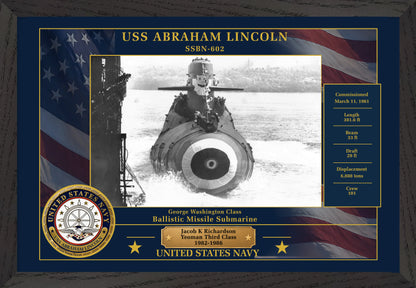USS Abraham Lincoln SSBN-602 Framed Patriotic Photo