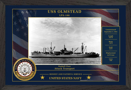 USS Olmstead LPA-188 Framed Patriotic Photo