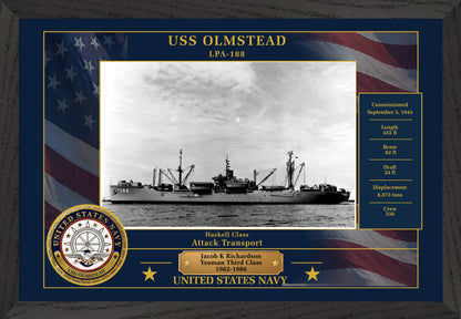 USS Olmstead LPA-188 Framed Patriotic Photo