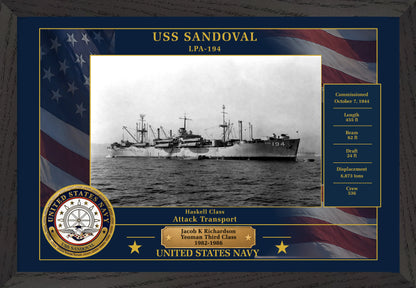 USS Sandoval LPA-194 Framed Patriotic Photo
