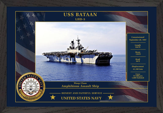 USS Bataan LHD-5 Framed Patriotic Photo