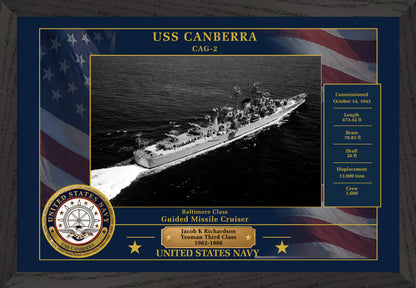 USS Canberra CAG-2 Framed Patriotic Photo