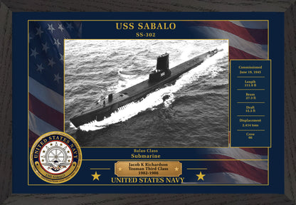USS Sabalo SS-302 Framed Patriotic Photo