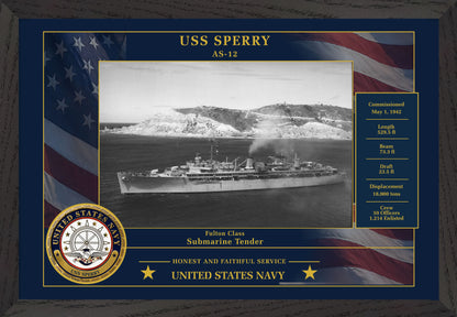 USS Sperry AS-12 Framed Patriotic Photo