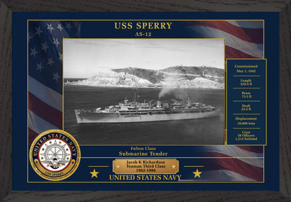 USS Sperry AS-12 Framed Patriotic Photo