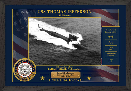 USS Thomas Jefferson SSBN-618 Framed Patriotic Photo
