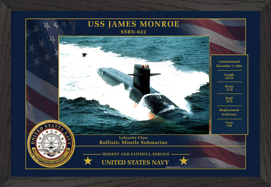 USS James Monroe SSBN-622 Framed Patriotic Photo