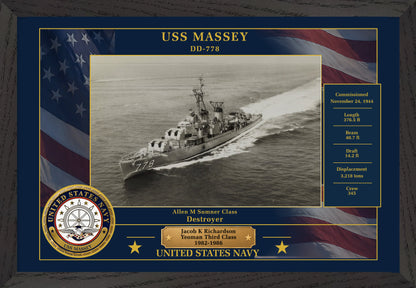 USS Massey DD-778 Framed Patriotic Photo