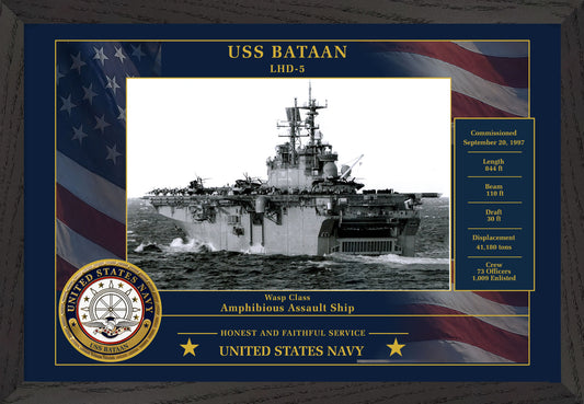 USS Bataan LHD-5 Framed Patriotic Photo