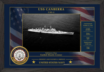 USS Canberra CAG-2 Framed Patriotic Photo