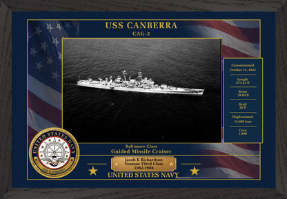 USS Canberra CAG-2 Framed Patriotic Photo