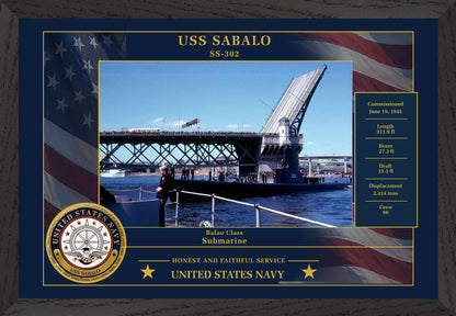 USS Sabalo SS-302 Framed Patriotic Photo