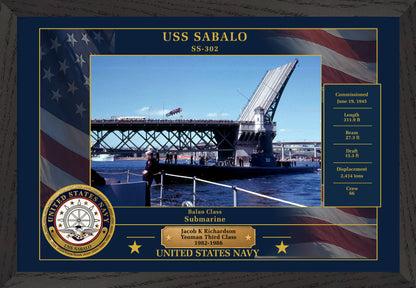 USS Sabalo SS-302 Framed Patriotic Photo