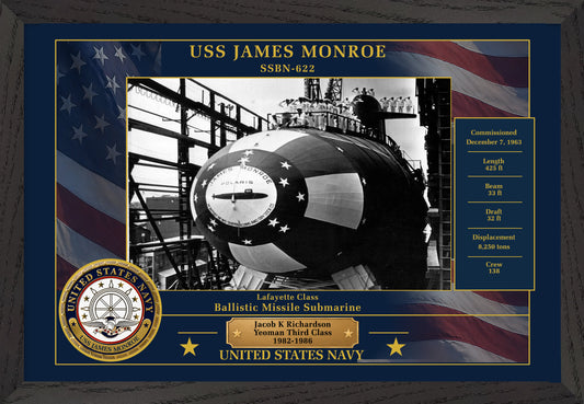USS James Monroe SSBN-622 Framed Patriotic Photo