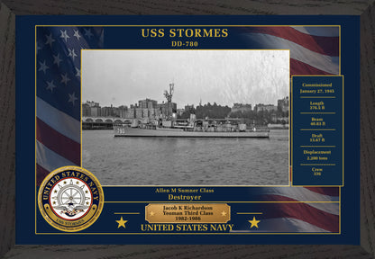 USS Stormes DD-780 Framed Patriotic Photo