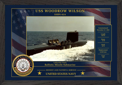 USS Woodrow Wilson SSBN-624 Framed Patriotic Photo