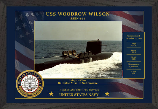 USS Woodrow Wilson SSBN-624 Framed Patriotic Photo