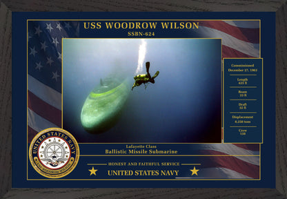 USS Woodrow Wilson SSBN-624 Framed Patriotic Photo