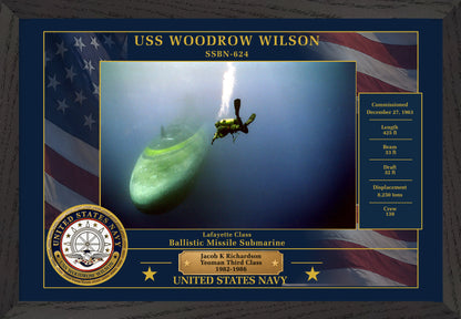 USS Woodrow Wilson SSBN-624 Framed Patriotic Photo