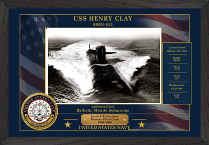 USS Henry Clay SSBN-625 Framed Patriotic Photo