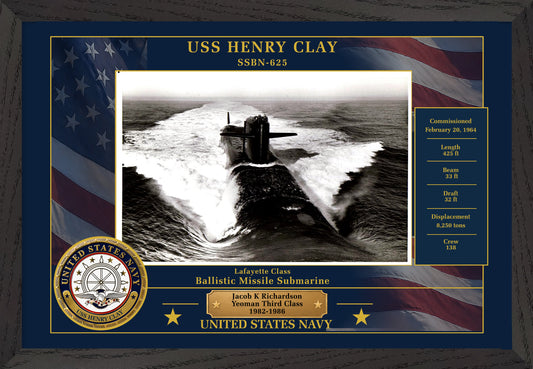 USS Henry Clay SSBN-625 Framed Patriotic Photo