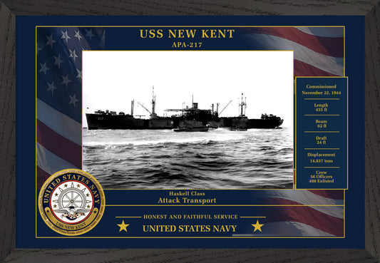 USS New Kent APA-217 Framed Patriotic Photo