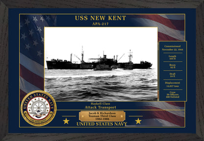 USS New Kent APA-217 Framed Patriotic Photo