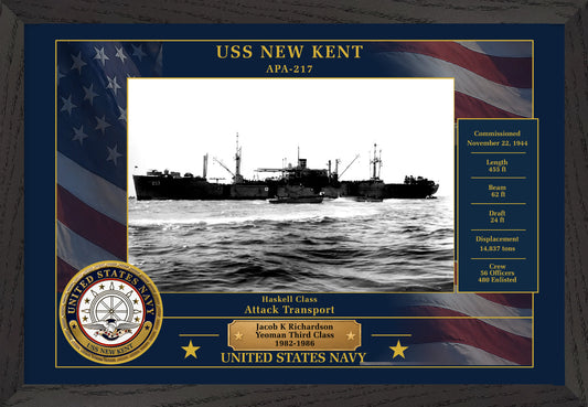 USS New Kent APA-217 Framed Patriotic Photo