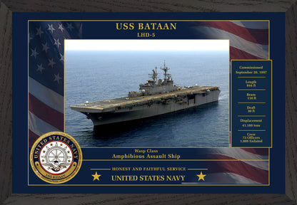 USS Bataan LHD-5 Framed Patriotic Photo