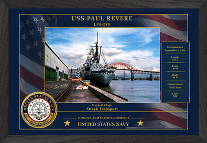 USS Paul Revere LPA-248 Framed Patriotic Photo