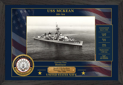 USS Mckean DD-784 Framed Patriotic Photo